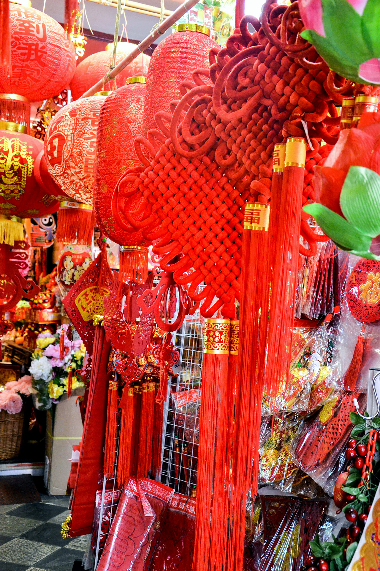 Chinatown-Singapur Rote Lampions